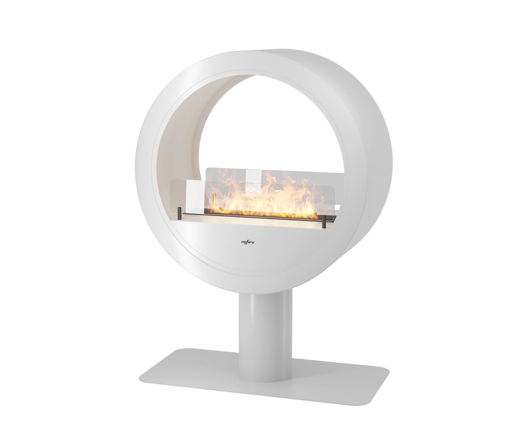 Incyrcle See-Through Freestanding Fireplace