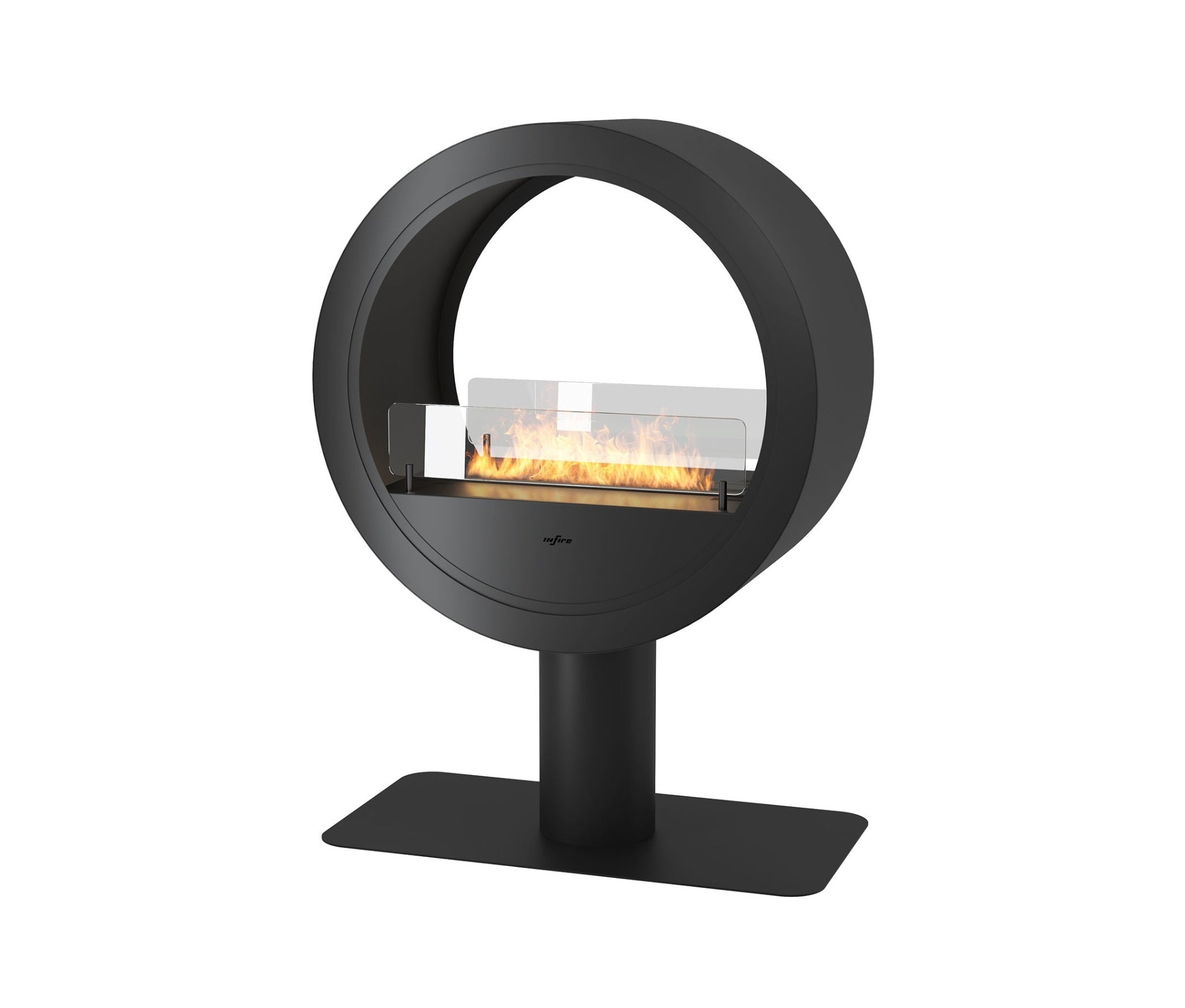 Incyrcle See-Through Freestanding Fireplace