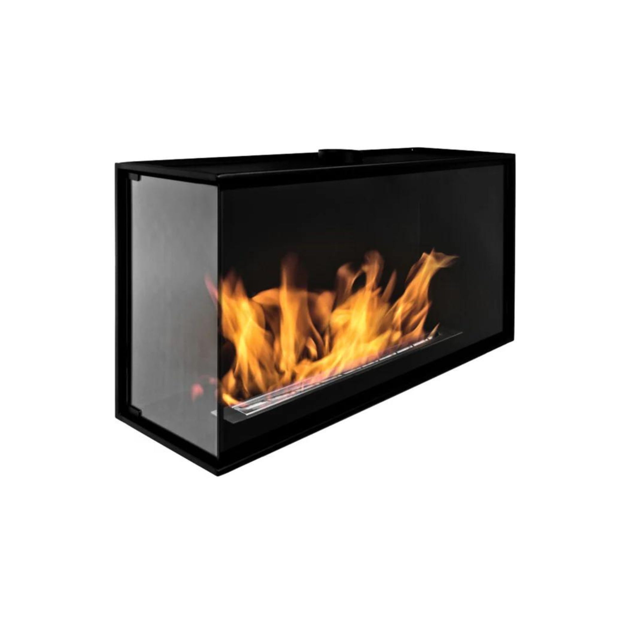 Built-in Corner Full Glass Fireplace Left 100 cm