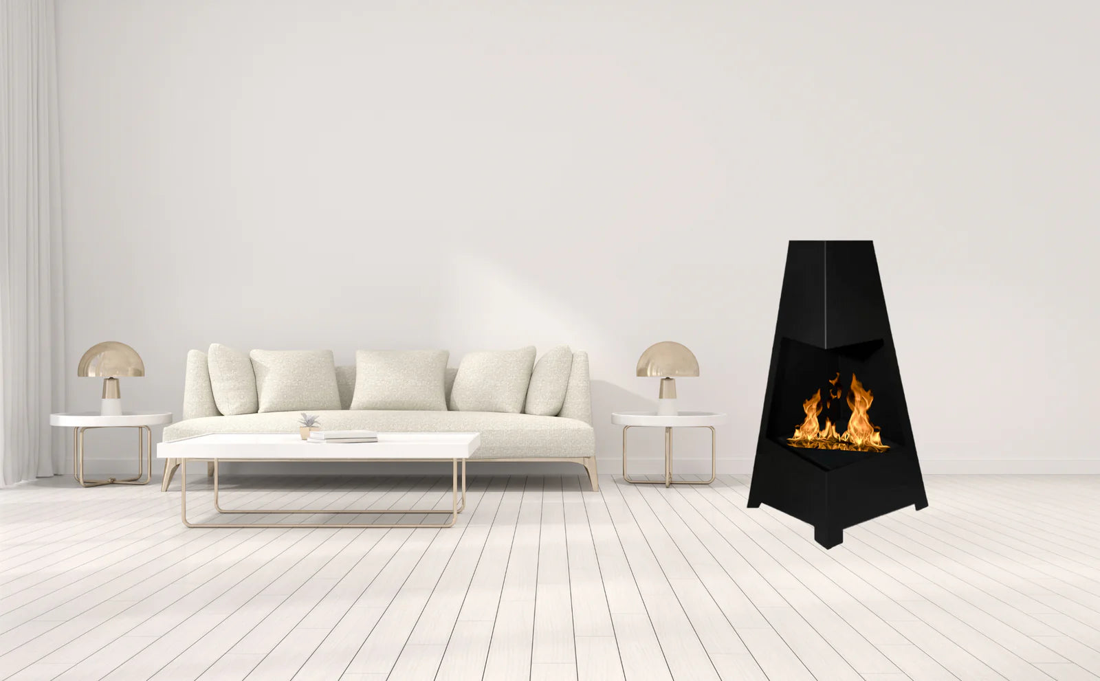 Voro Bio Ethanol Freestanding Fireplace H100 cm