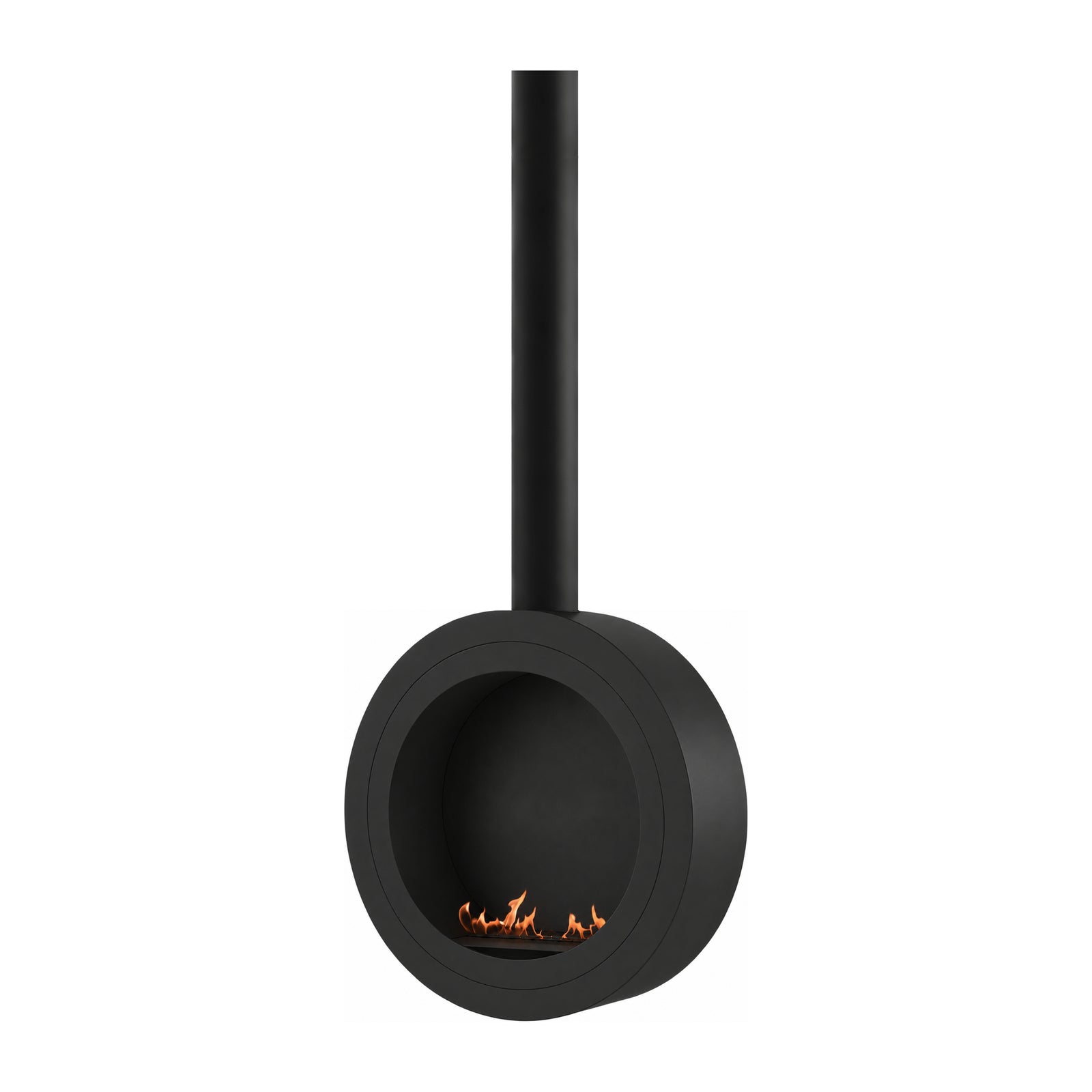 Arcos Close Tube Ceiling Fireplace Black Ø80 - Ø120 cm