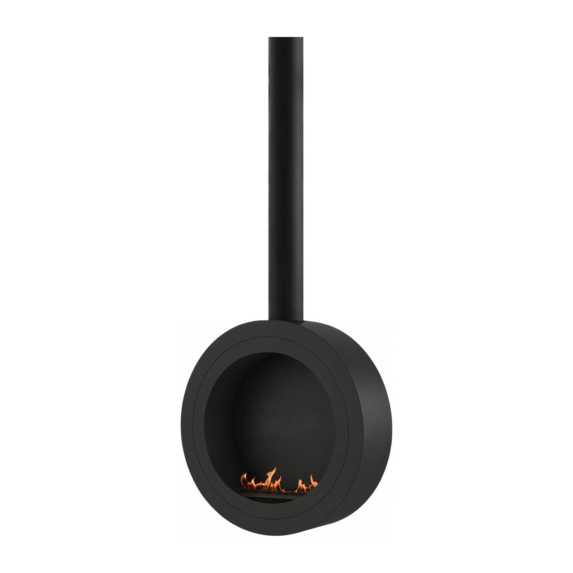 Arcos Close Tube Ceiling Fireplace Black Ø80 - Ø120 cm