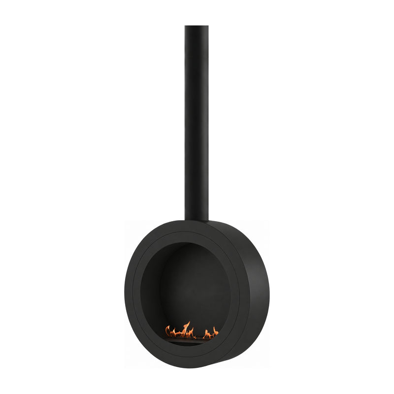 Arcos Close Tube Ceiling Fireplace Black Ø80 - Ø120 cm