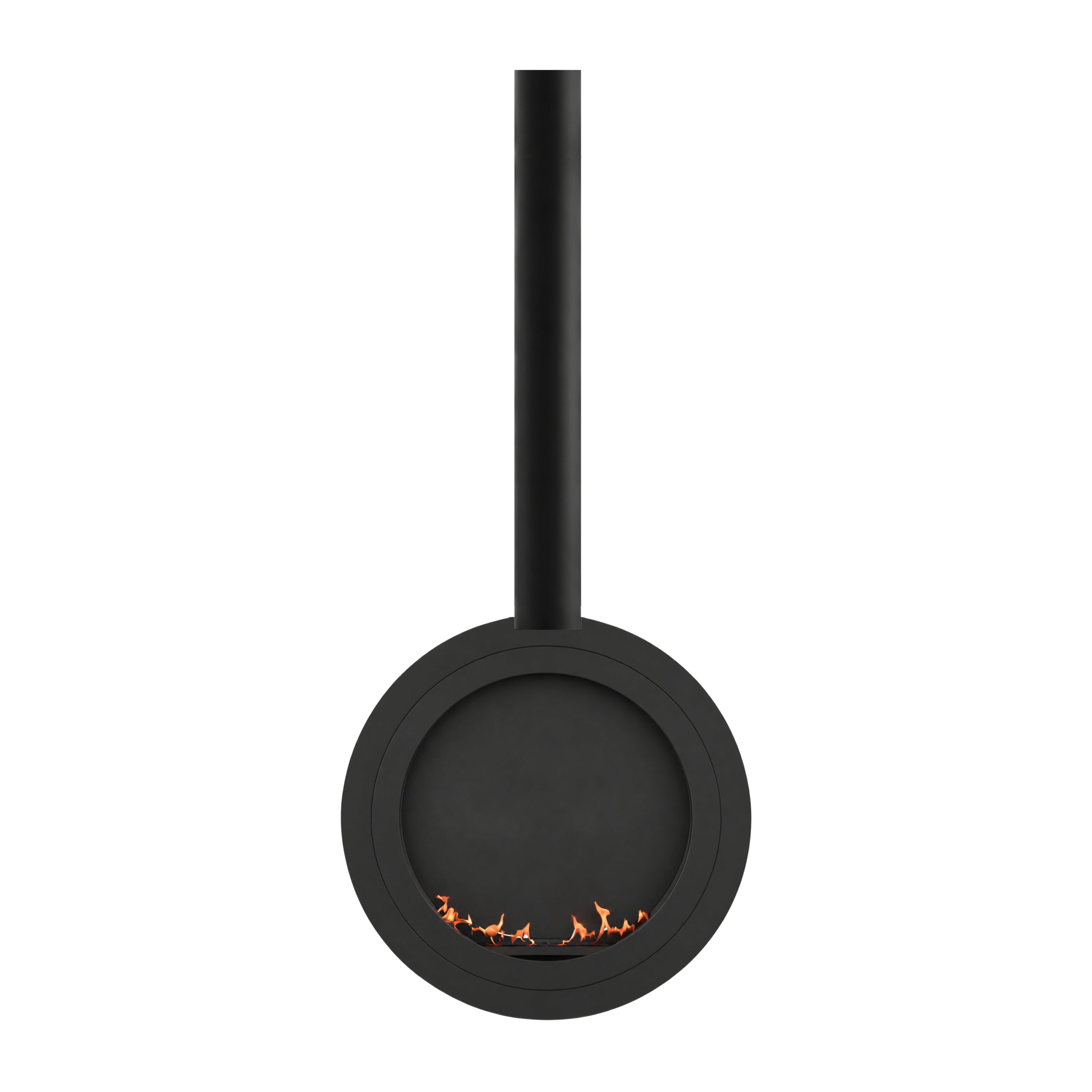Image of Arcos Close Tube Ceiling Fireplace Black Ø80 - Ø120 cm