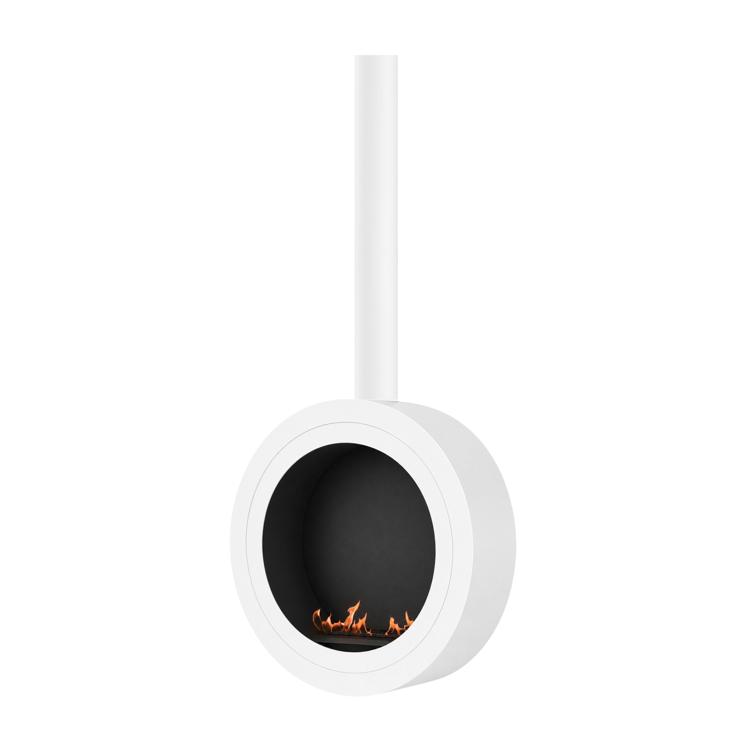 Image of Arcos Close Tube Ceiling Fireplace White Ø80 - Ø120 cm