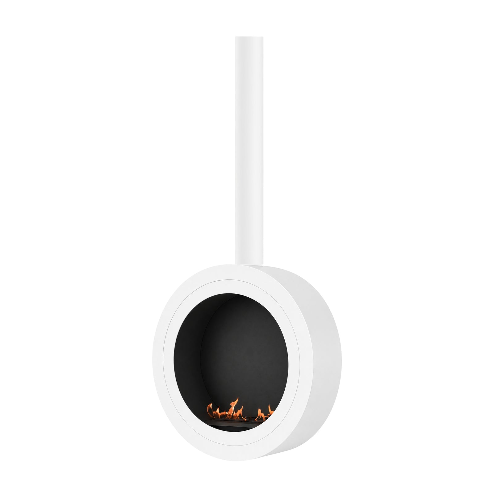 Arcos Close Tube Ceiling Fireplace White Ø80 - Ø120 cm