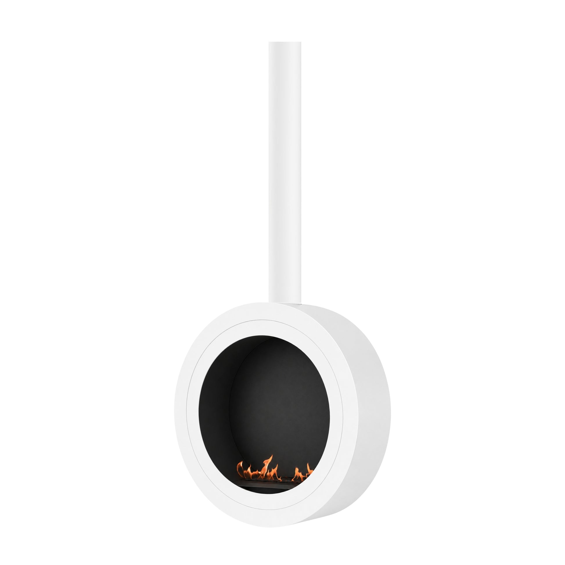 Arcos Close Tube Ceiling Fireplace White Ø80 - Ø120 cm