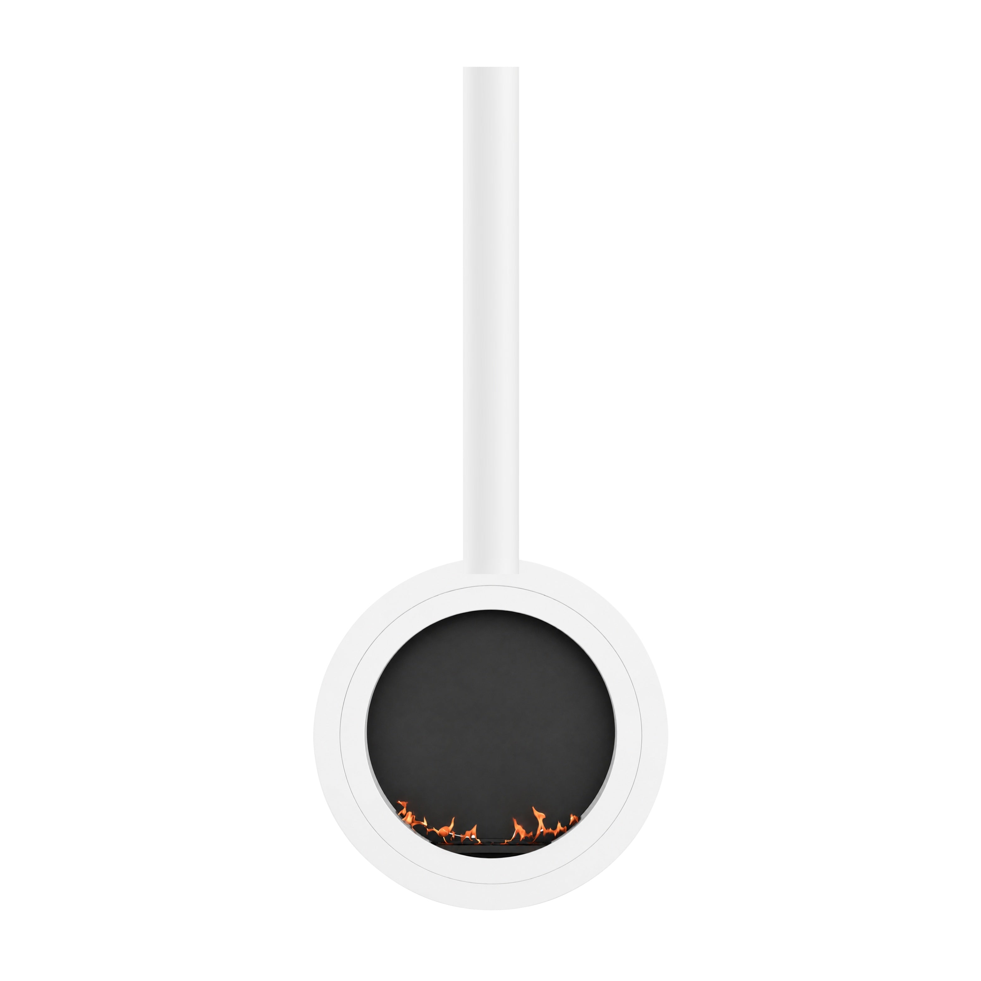 Image of Arcos Close Tube Ceiling Fireplace White Ø80 - Ø120 cm