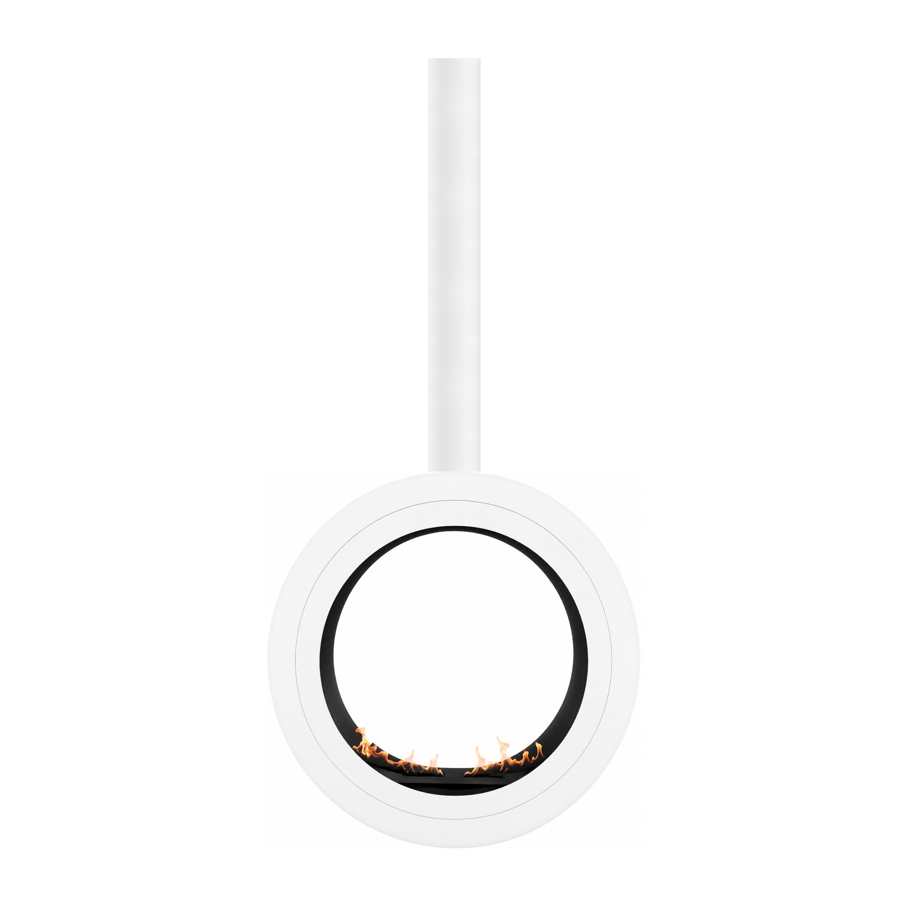 Image of Arcos Tube Ceiling Fireplace White Ø80 - Ø120 cm
