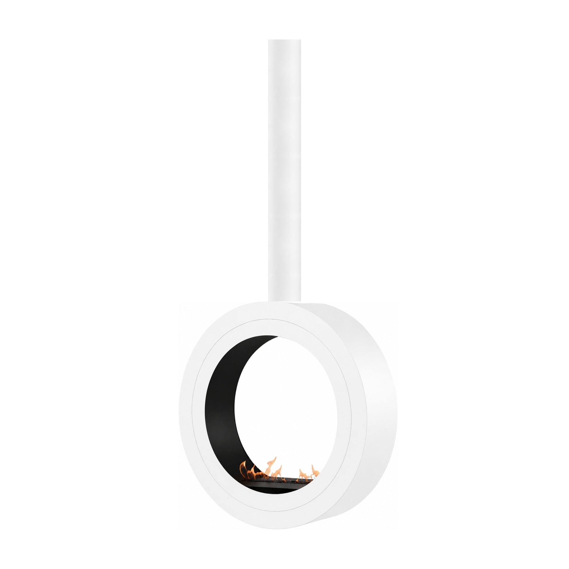 Arcos Tube Ceiling Fireplace White Ø80 - Ø120 cm