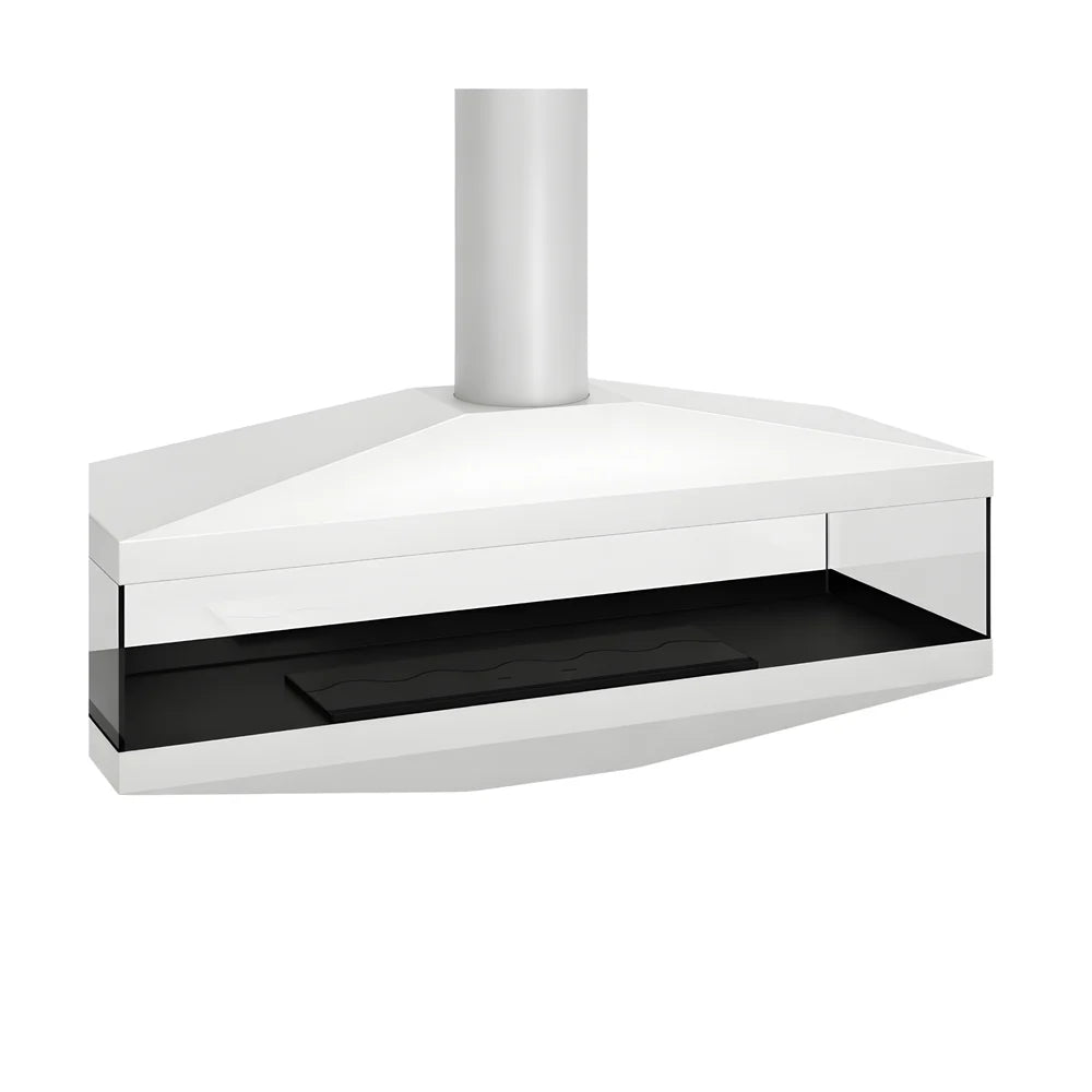 Aura Tube White See-Through Ceiling Fireplace 120 cm