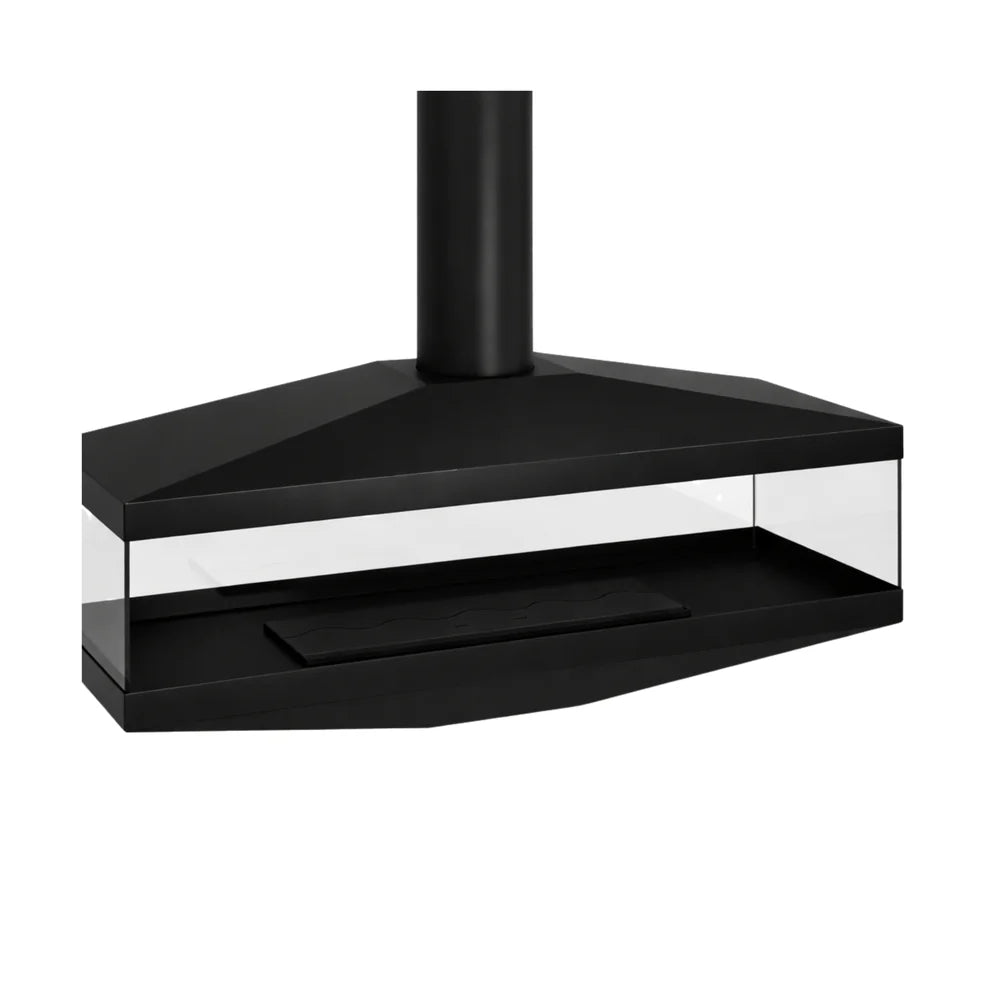 Image of Aura Tube Black See-through Ceiling Fireplace 120 cm