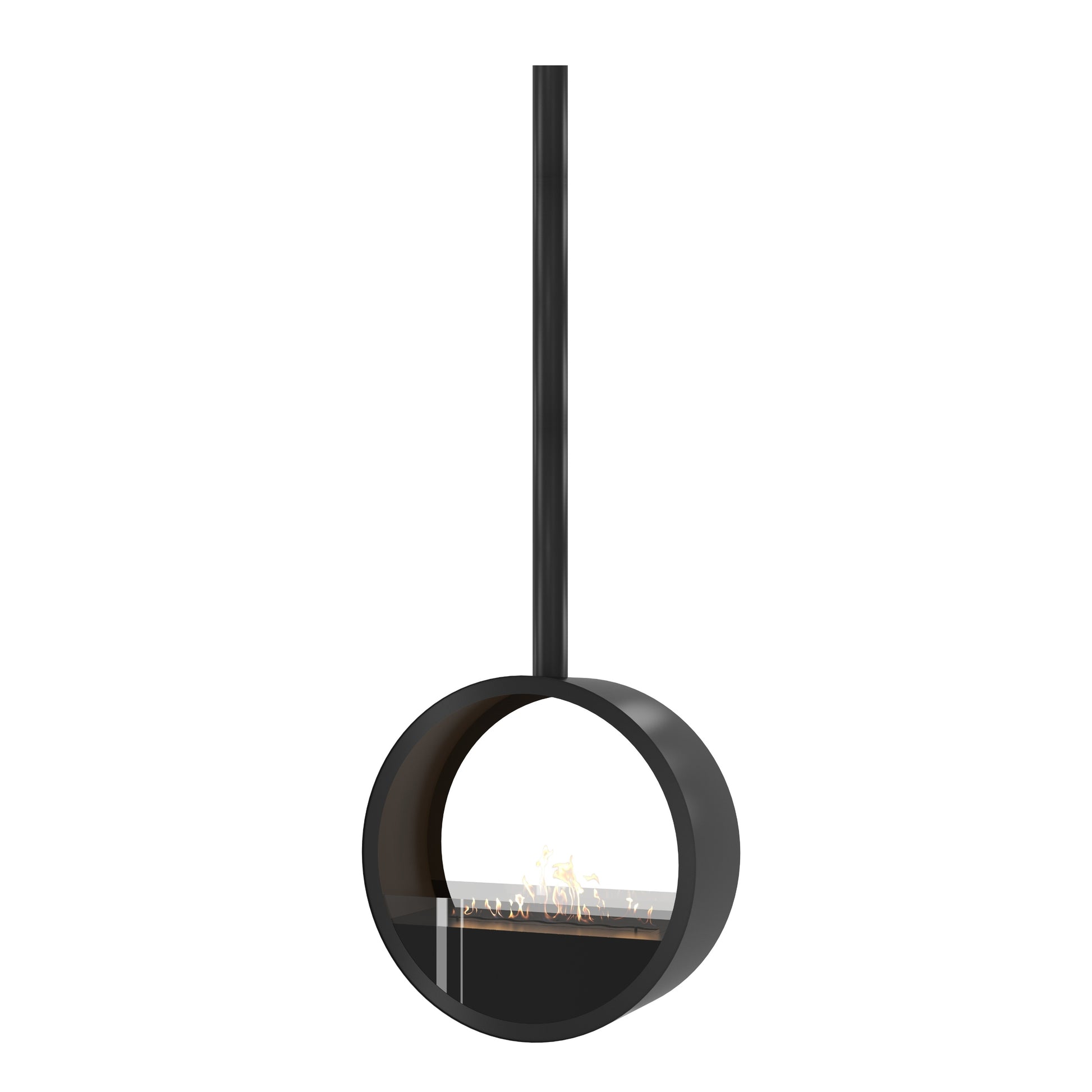 Aurel Roundfire Ceiling Fireplace Black Ø80 - Ø120 cm