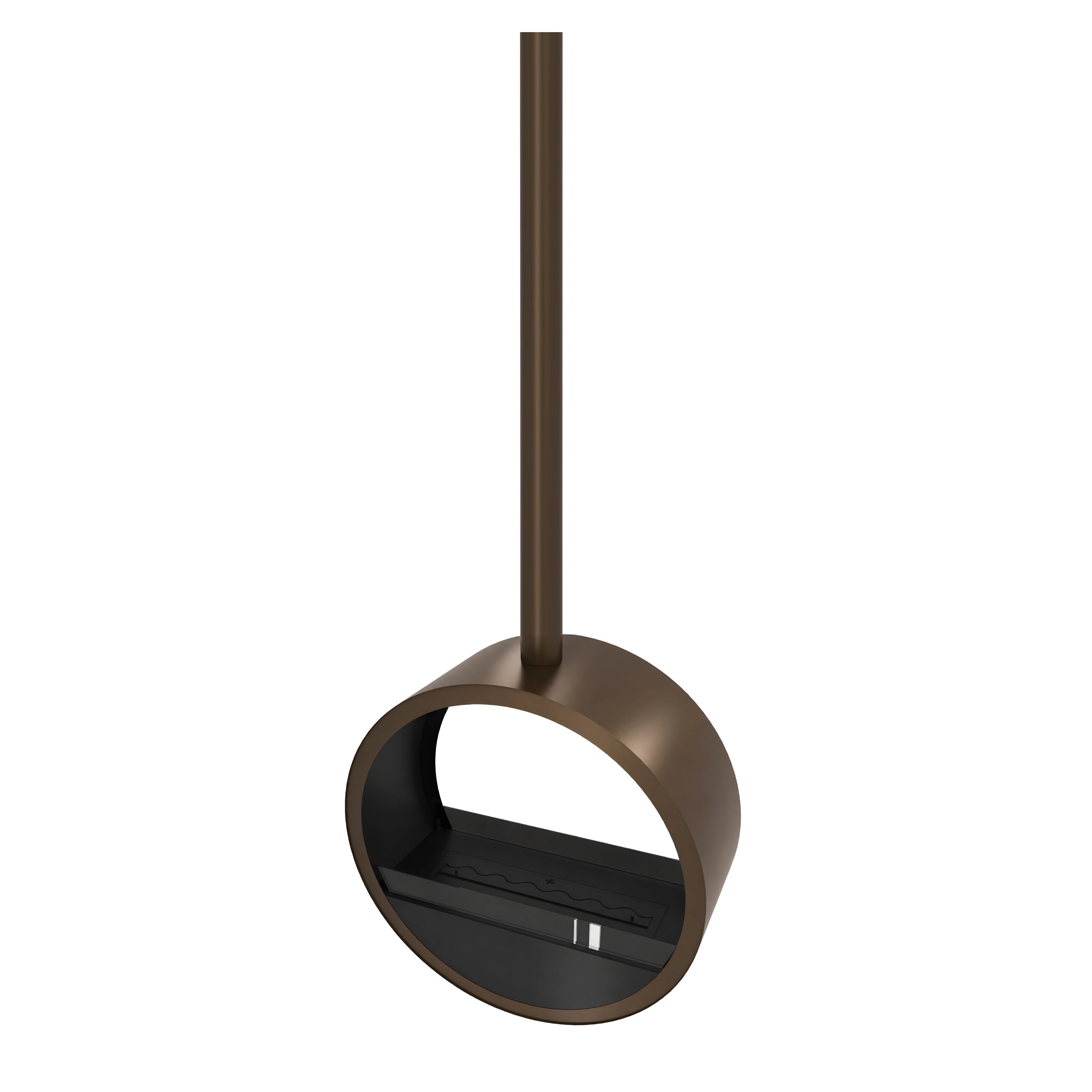 Image of Aurel Roundfire Ceiling Fireplace Dark Bronze Ø80 - Ø120 cm