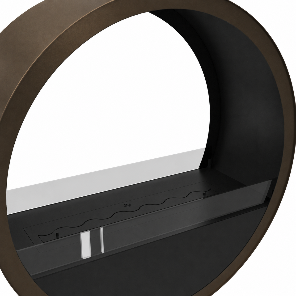 Aurel Roundfire Ceiling Fireplace Dark Bronze Ø80 - Ø120 cm