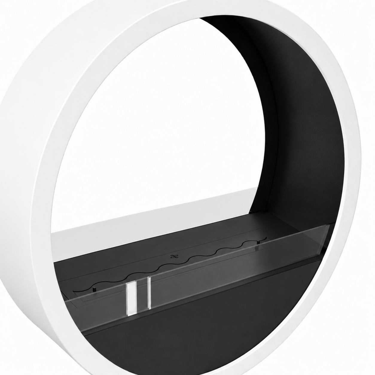 Image of Aurel Roundfire Ceiling Fireplace White Ø80 - Ø120 cm