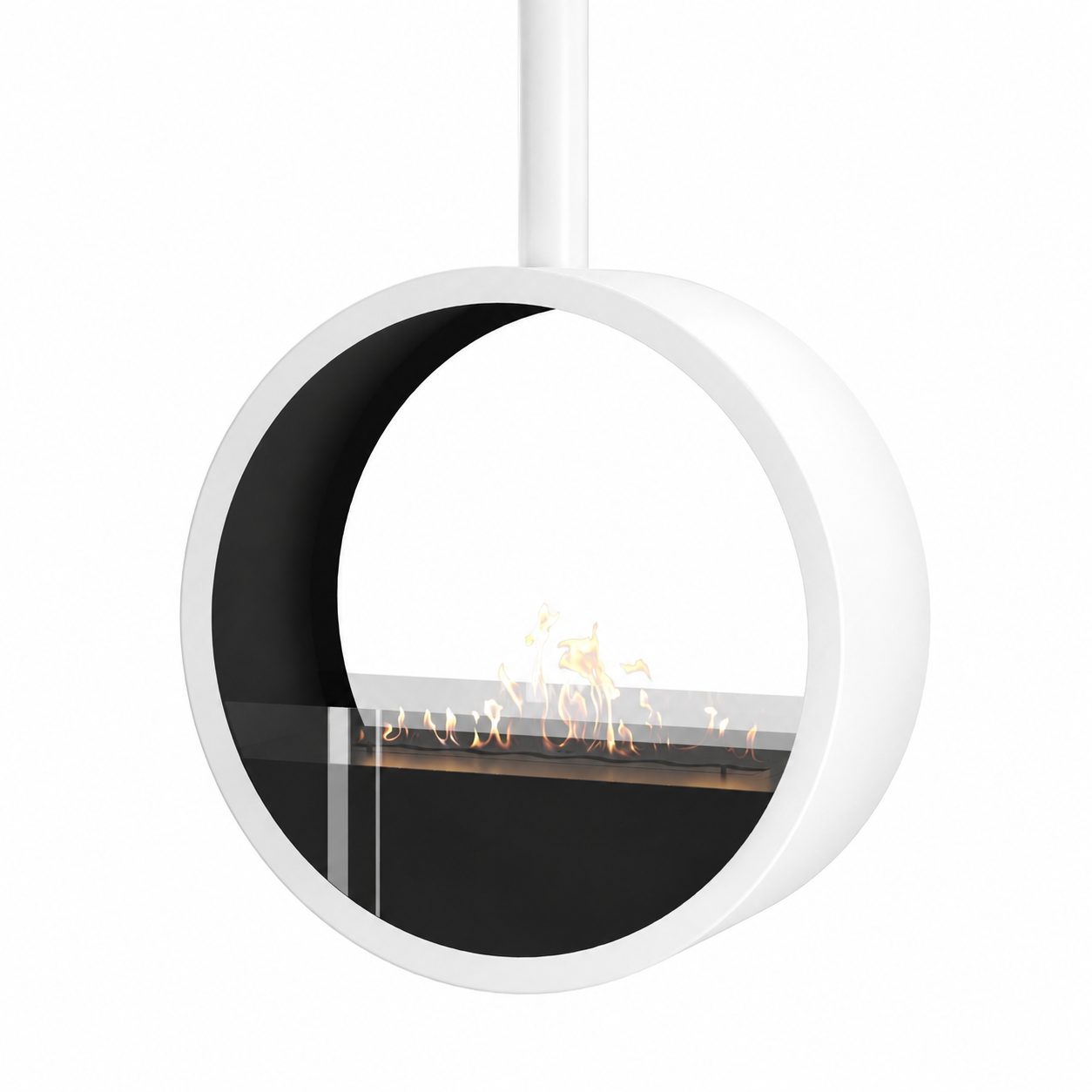 Aurel Roundfire Ceiling Fireplace White Ø80 - Ø120 cm
