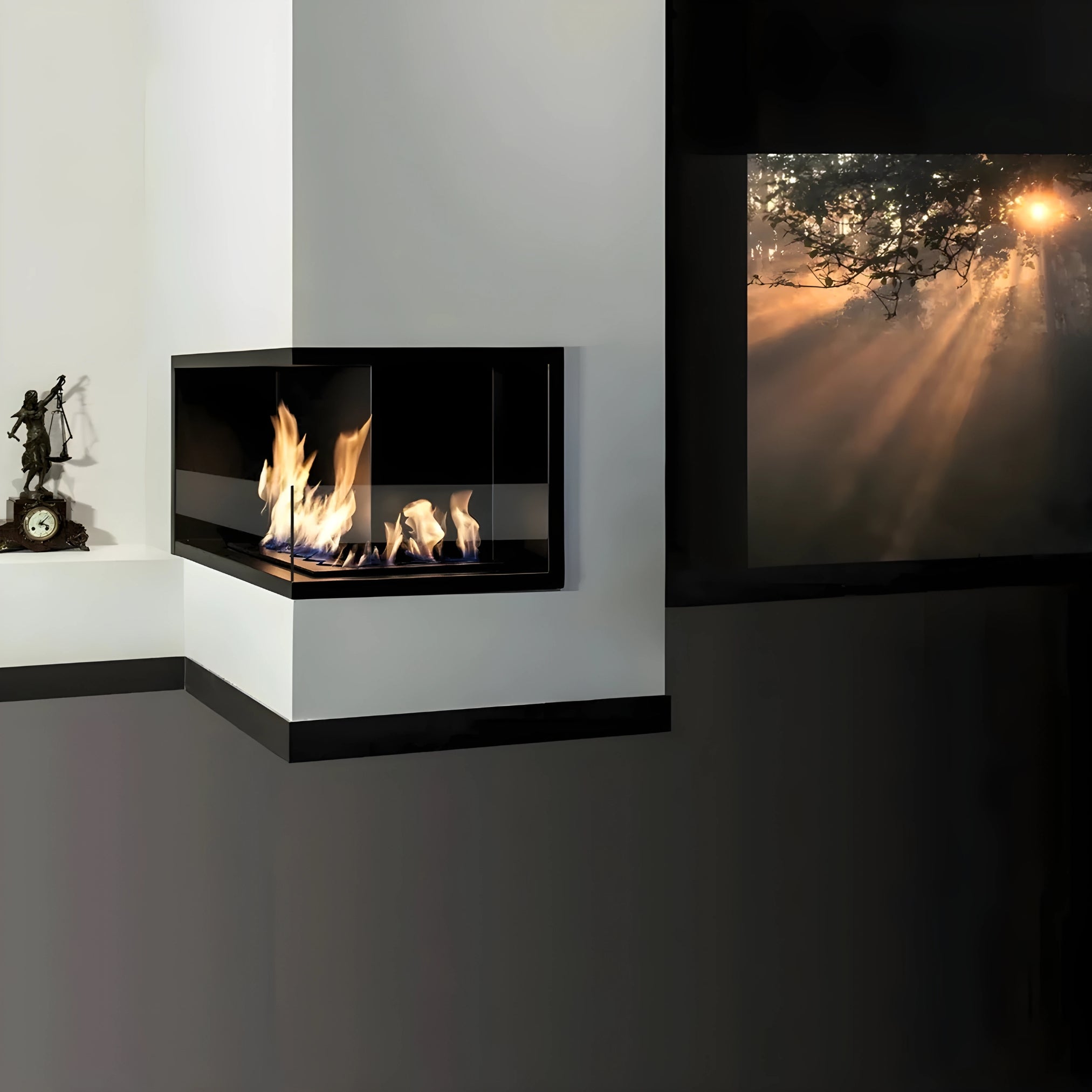 Base Built-in Corner Fireplace 108 x 59 cm