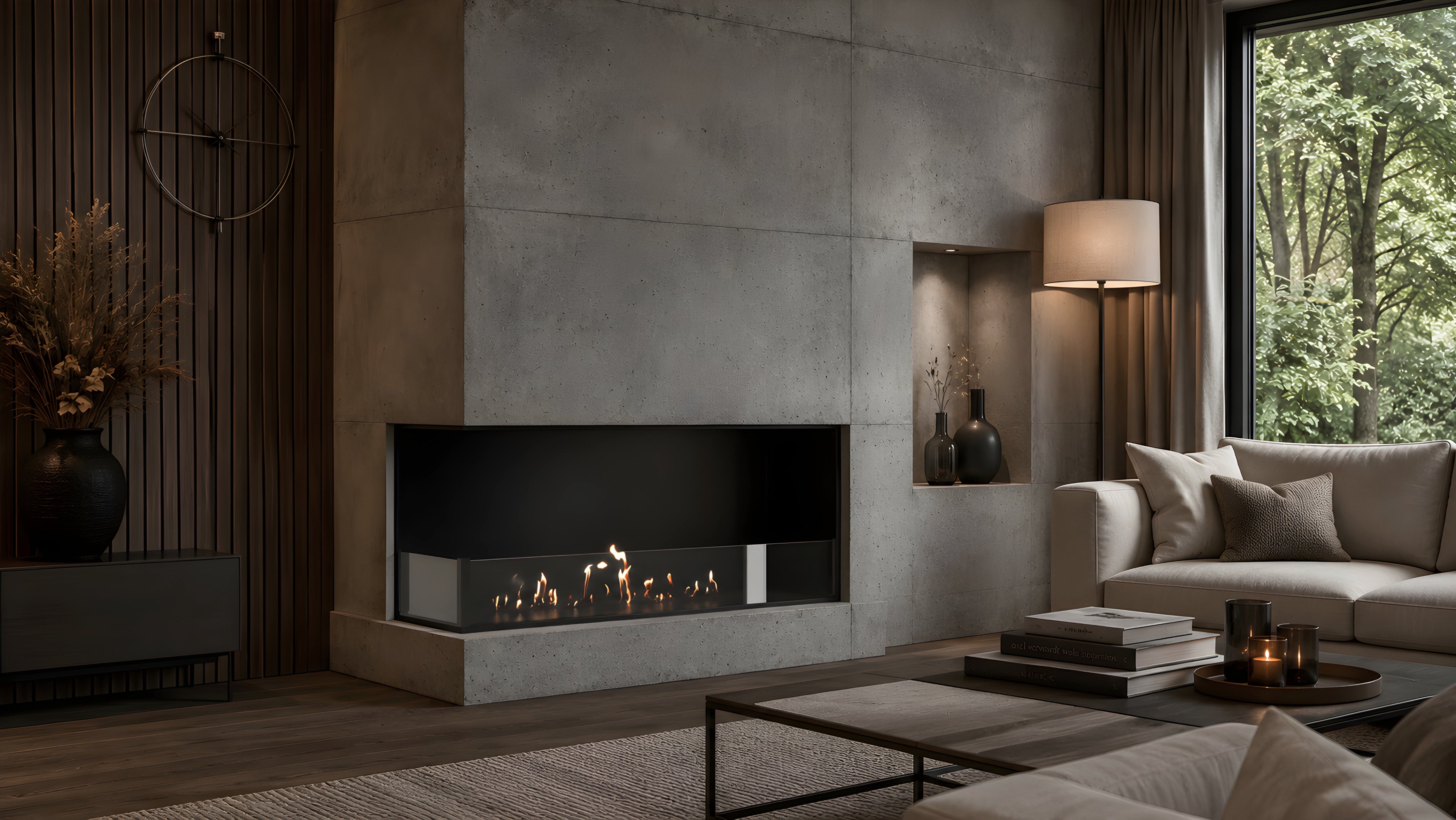 Image of Base Left Built-in Corner Fireplace 100 cm