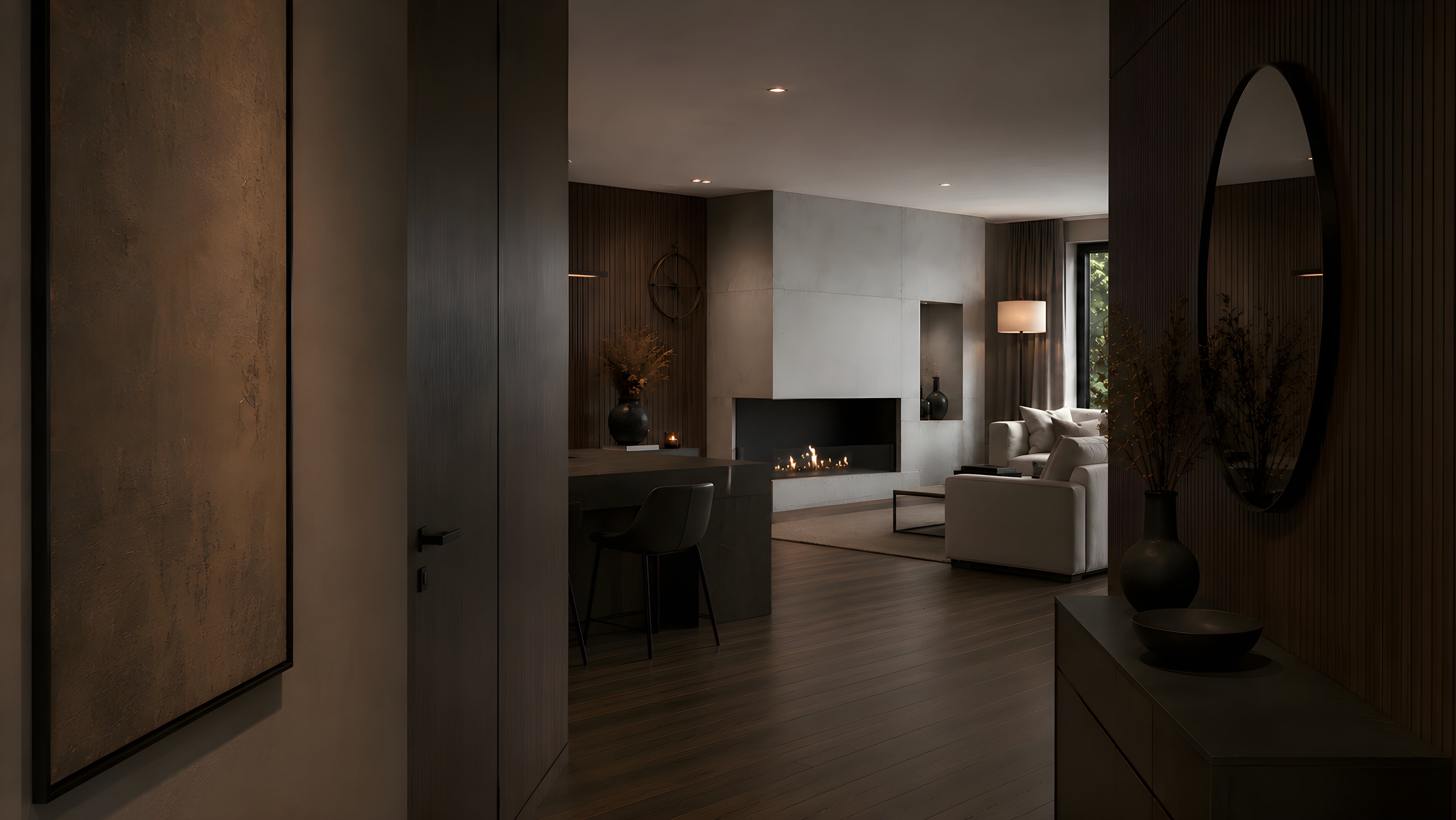 Image of Base Left Built-in Corner Fireplace 100 cm
