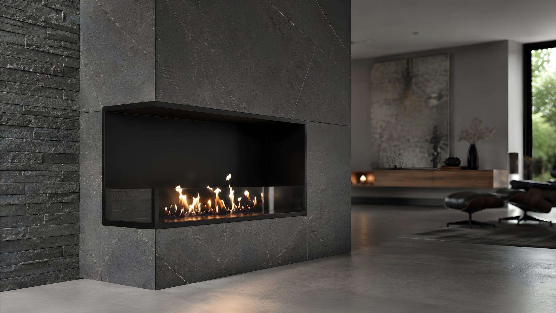 Base Left Built-in Corner Fireplace 110 cm
