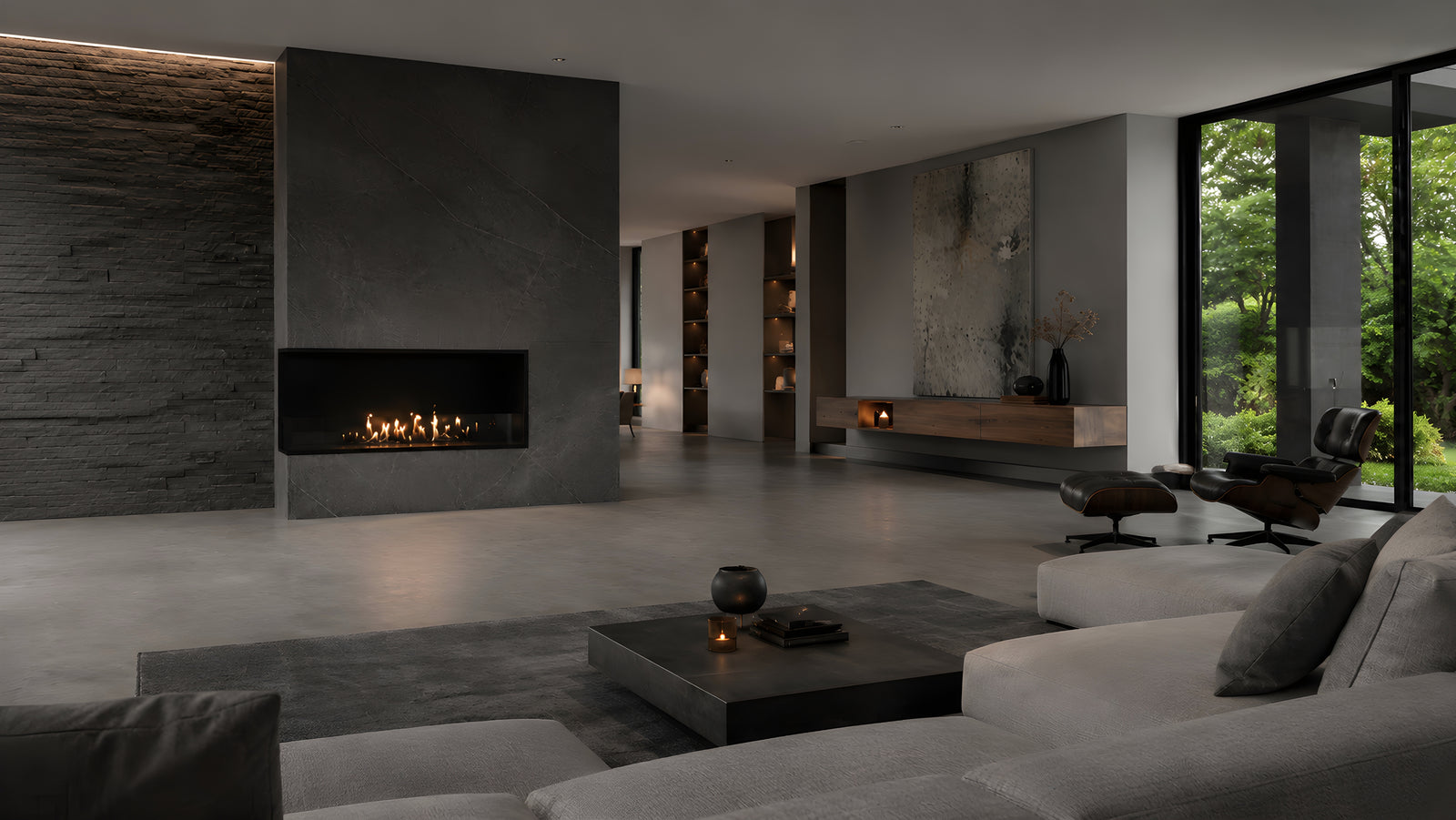 Base Left Built-in Corner Fireplace 110 cm