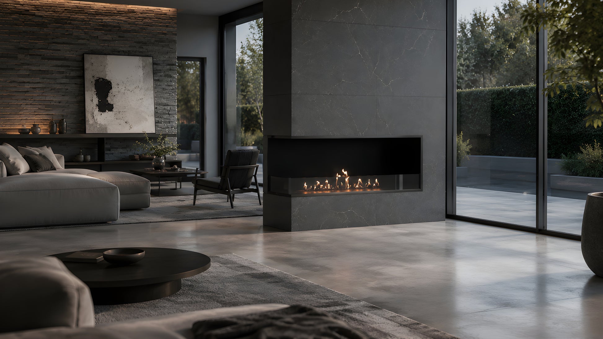Base Left Built-in Corner Fireplace 120 cm