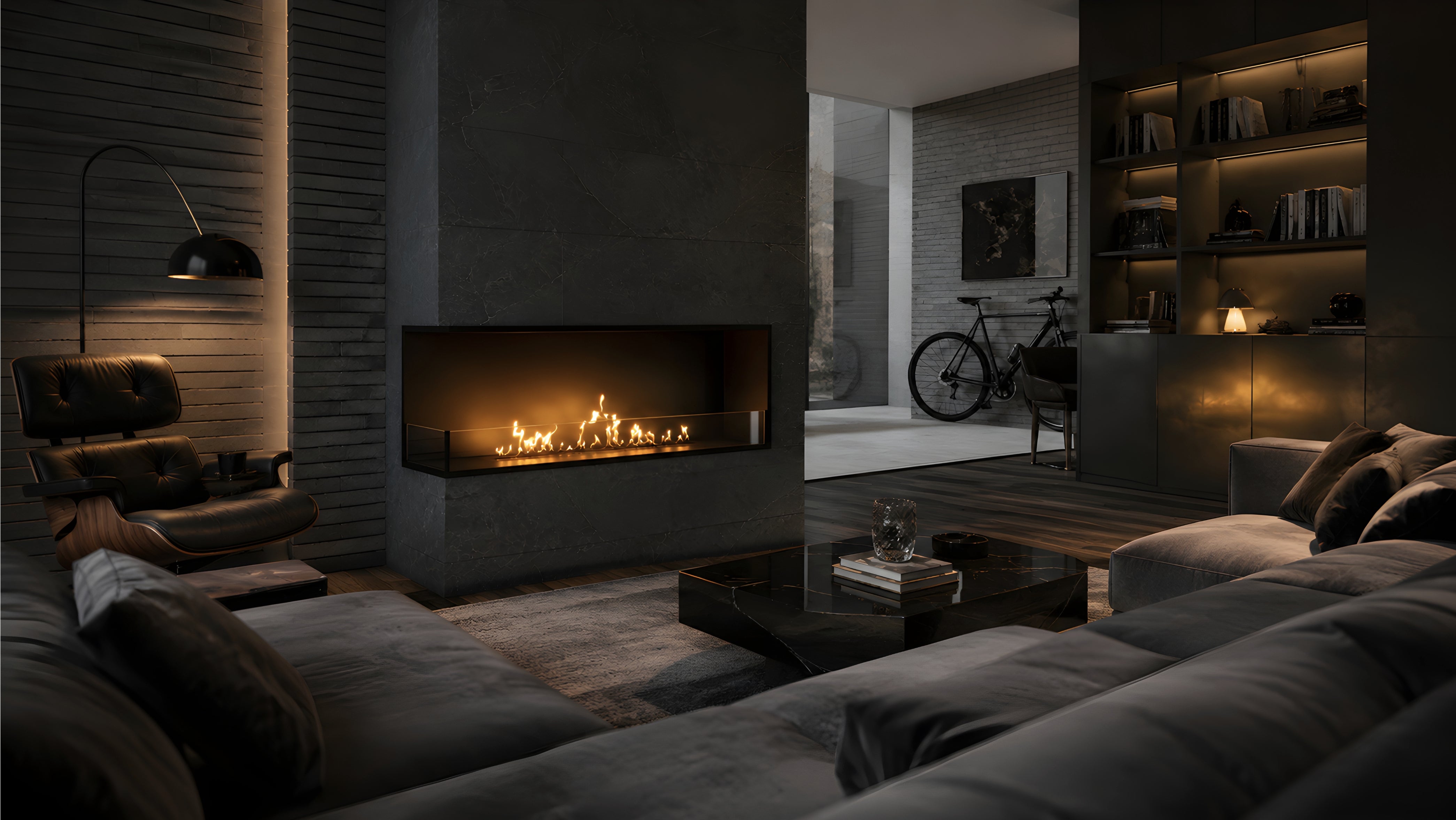 Image of Base Left Built-in Corner Fireplace 130 cm