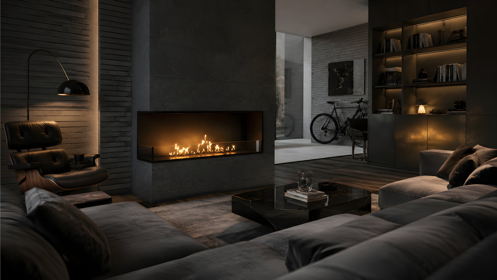 Base Left Built-in Corner Fireplace 130 cm