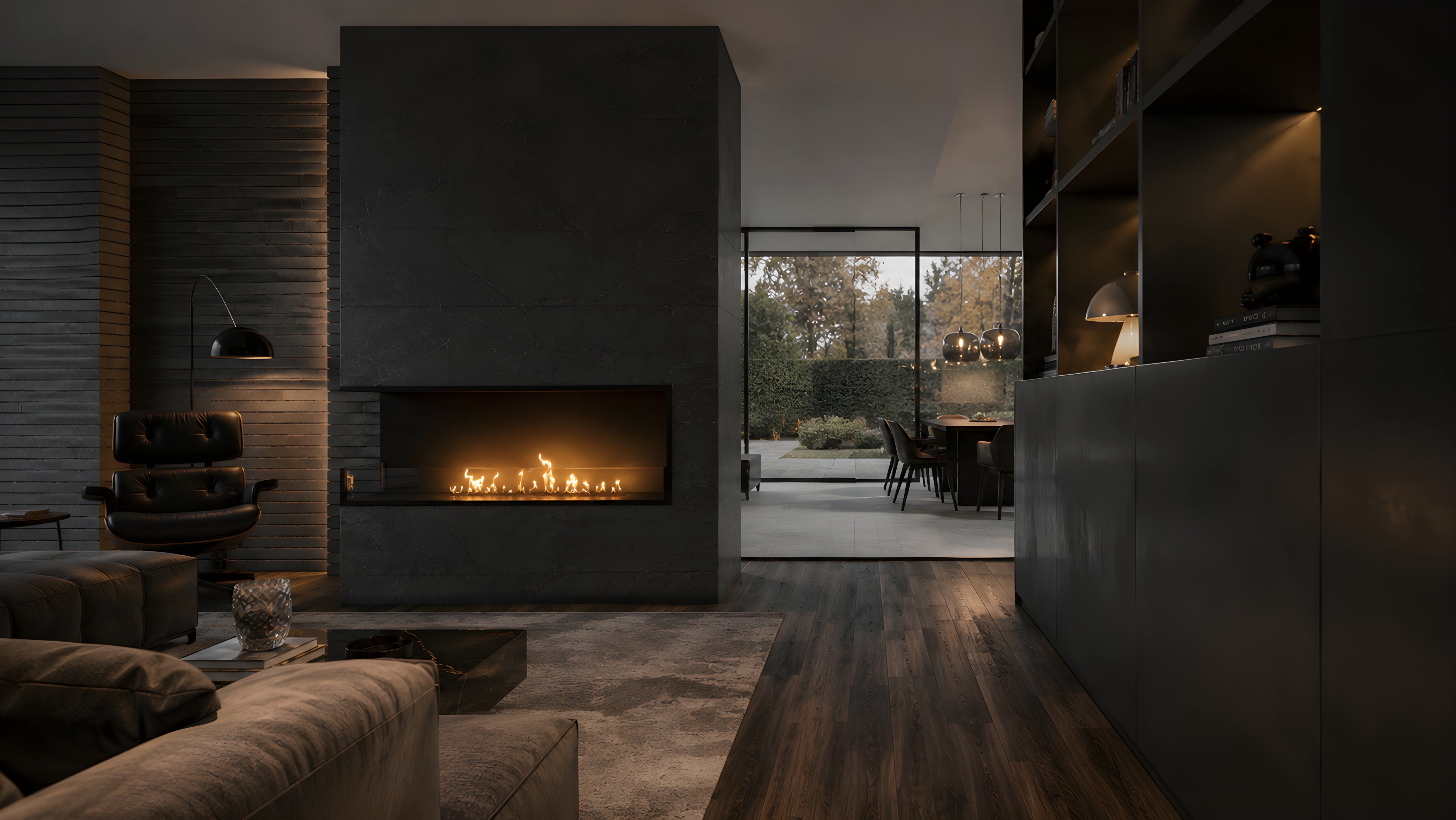 Image of Base Left Built-in Corner Fireplace 130 cm