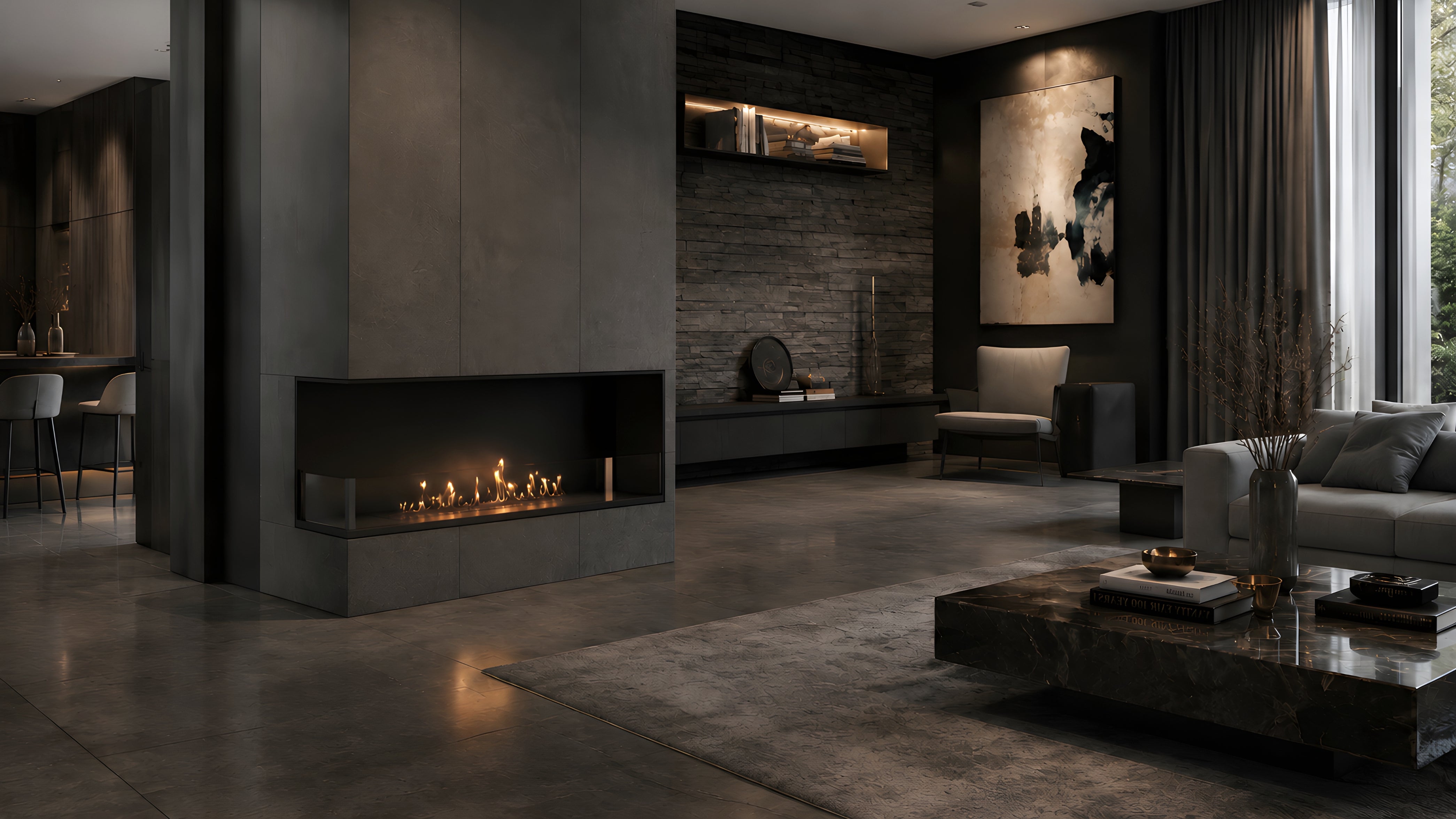 Image of Base Left Built-in Corner Fireplace 140 cm