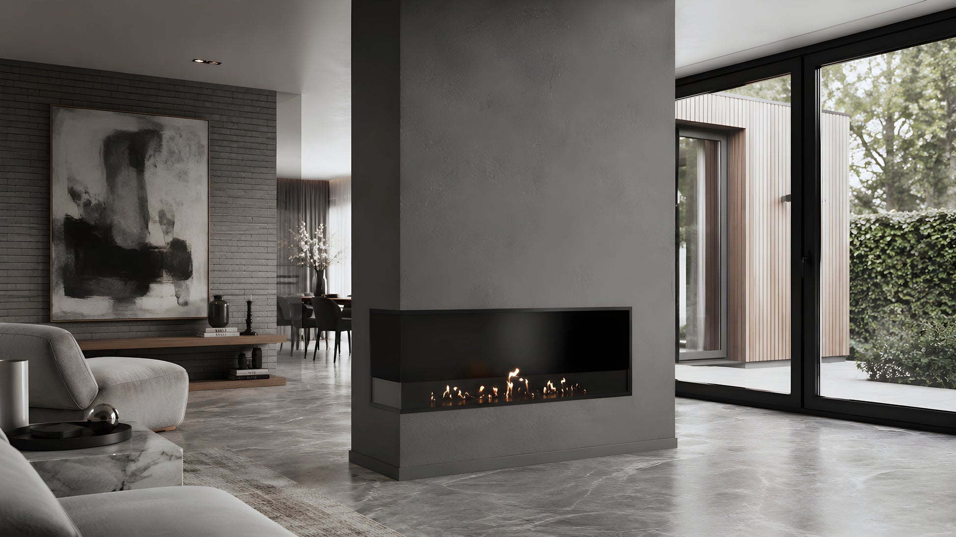Base Left Built-in Corner Fireplace 150 cm