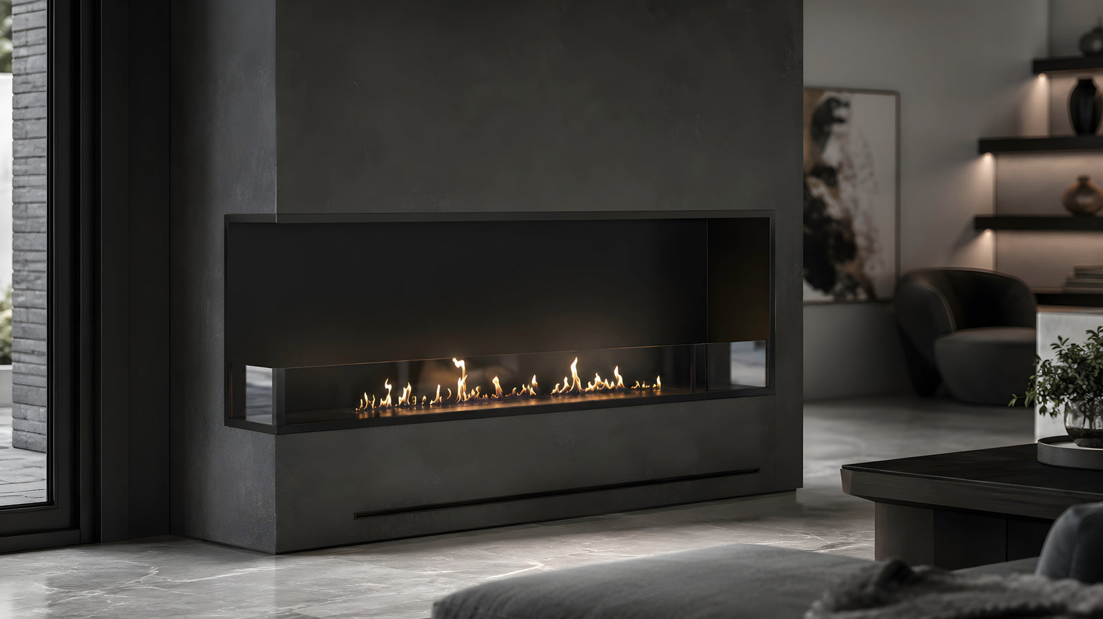 Base Left Built-in Corner Fireplace 150 cm