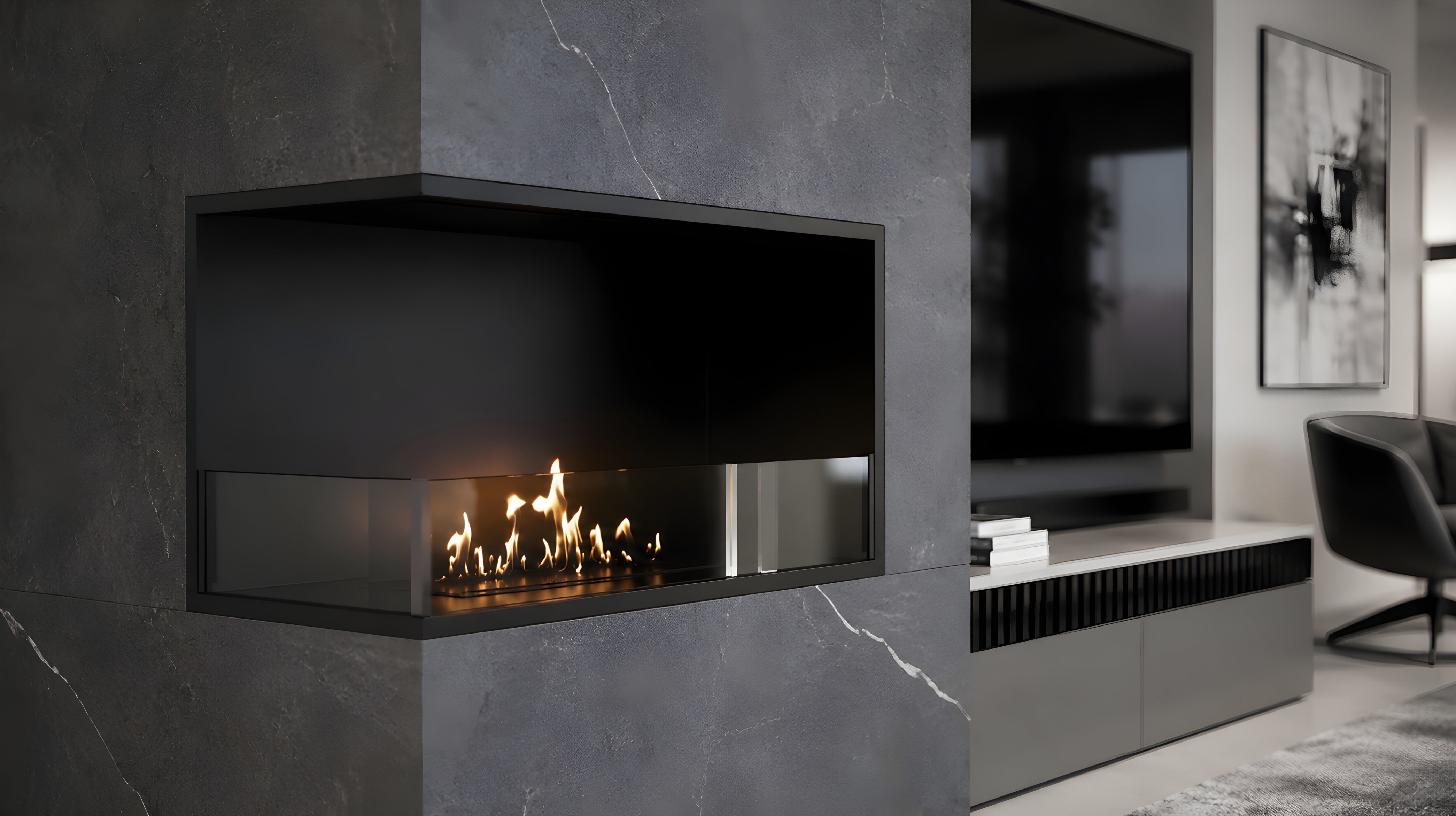 Image of Base Left Built-in Corner Fireplace 70 cm