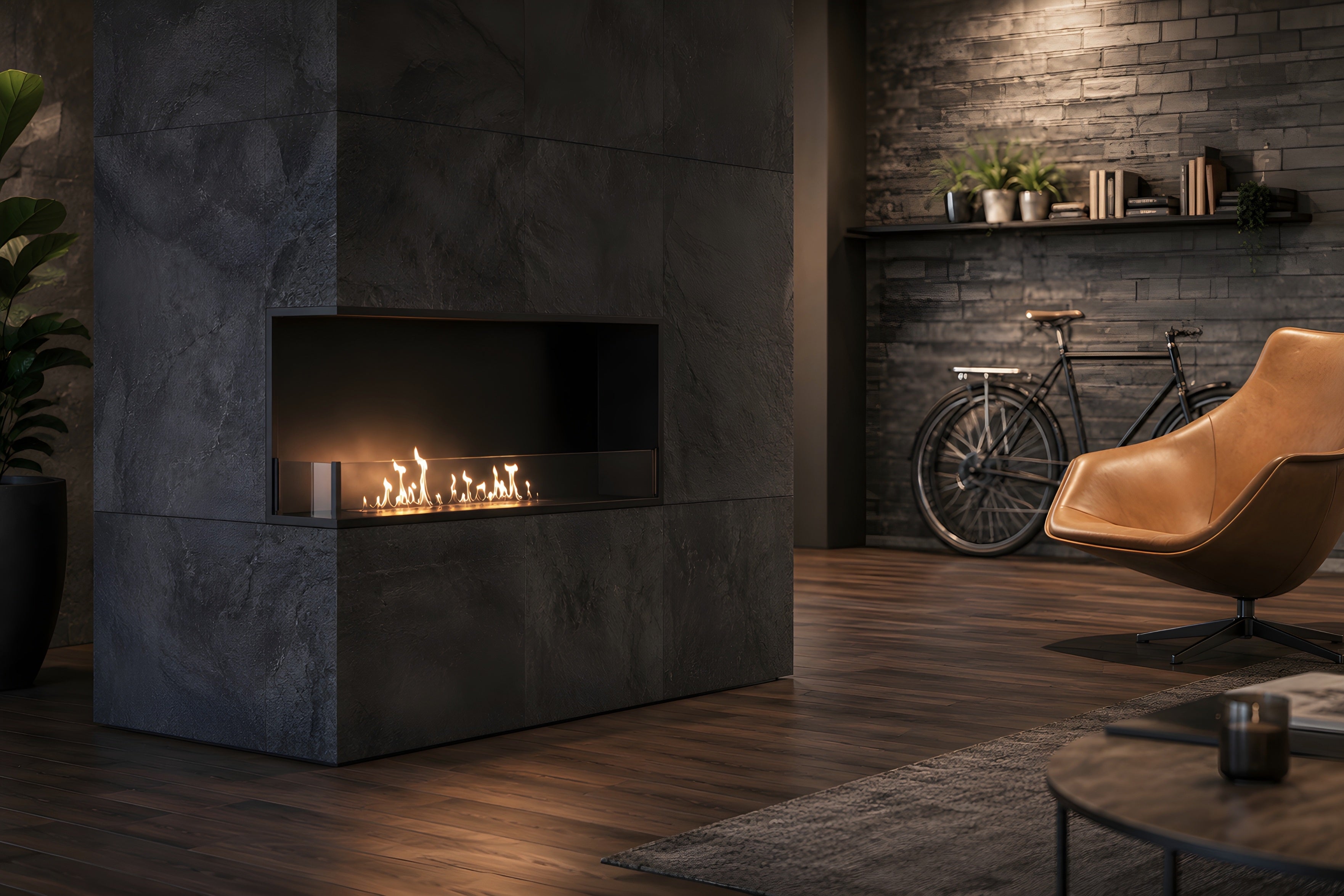 Image of Base Left Built-in Corner Fireplace 80 cm