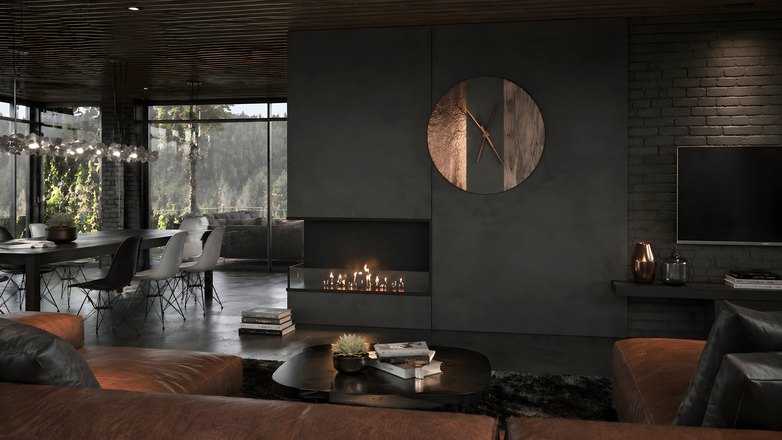 Base Left Built-in Corner Fireplace 90 cm