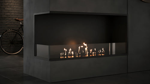 Base Left Built-in Corner Fireplace 90 cm