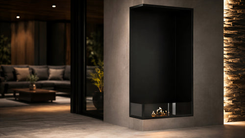 Base Left Vertical Built-in Corner Fireplace 60 x 120 cm