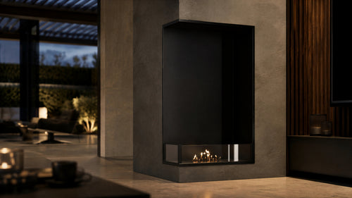 Base Left Vertical Built-in Corner Fireplace 60 x 140 cm