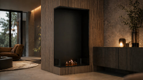 Base Left Vertical Built-in Corner Fireplace 70 x 100 cm
