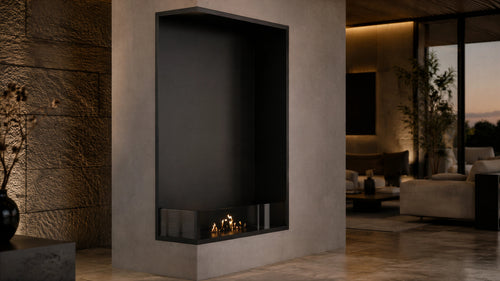 Base Left Vertical Built-in Corner Fireplace 70 x 120 cm