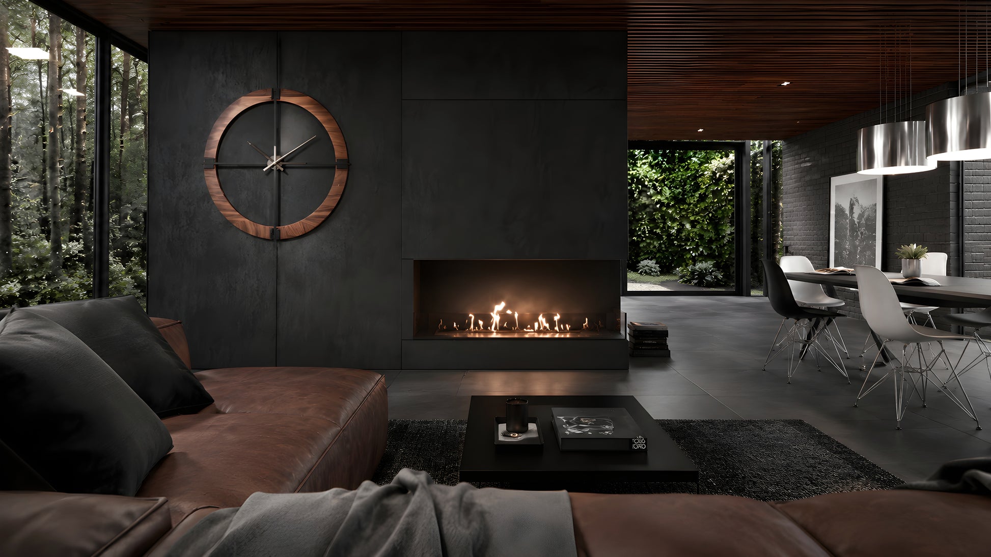 Base Right Built-in Corner Fireplace 120 cm