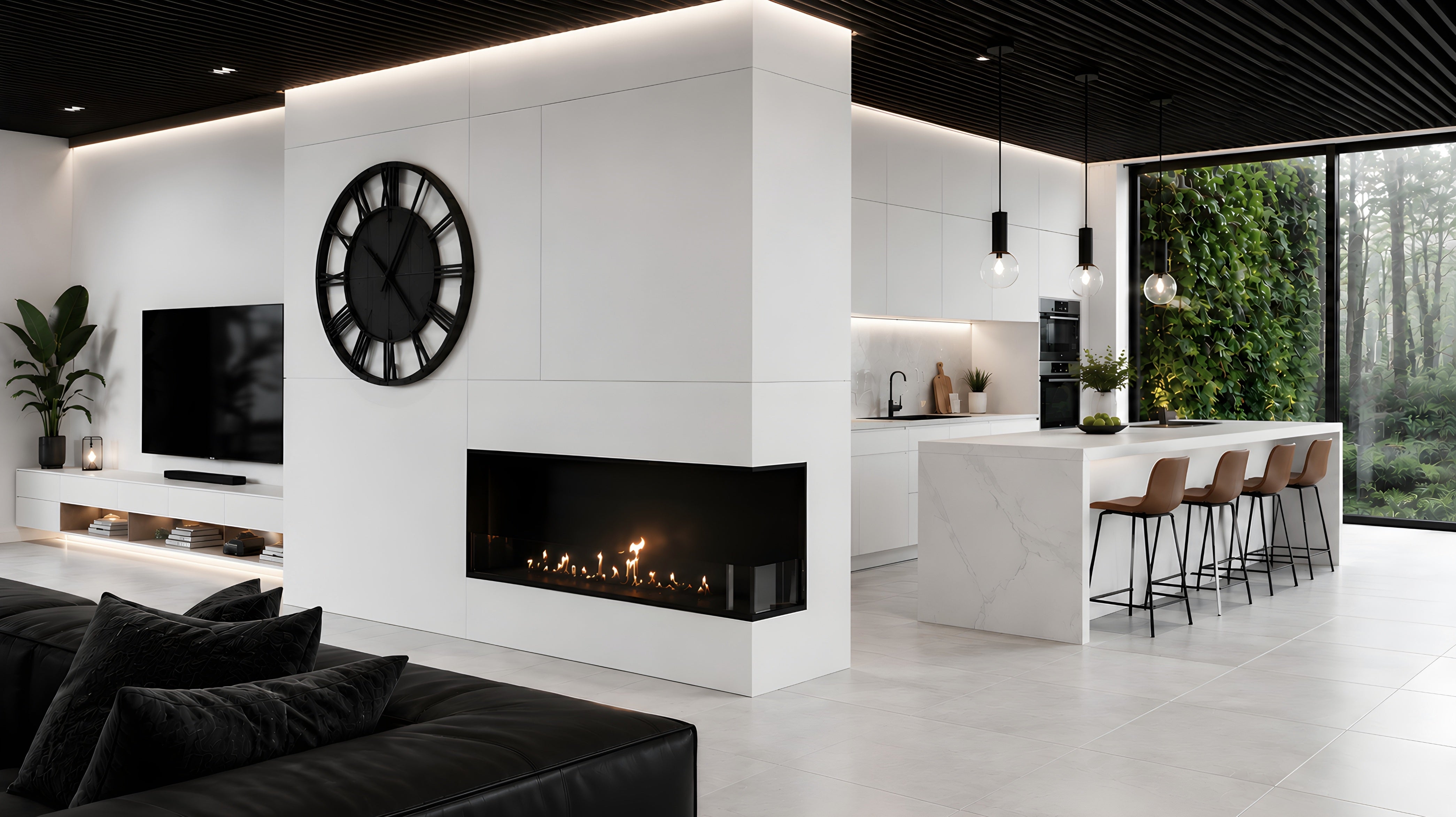 Image of Base Right Built-in Corner Fireplace 130 cm
