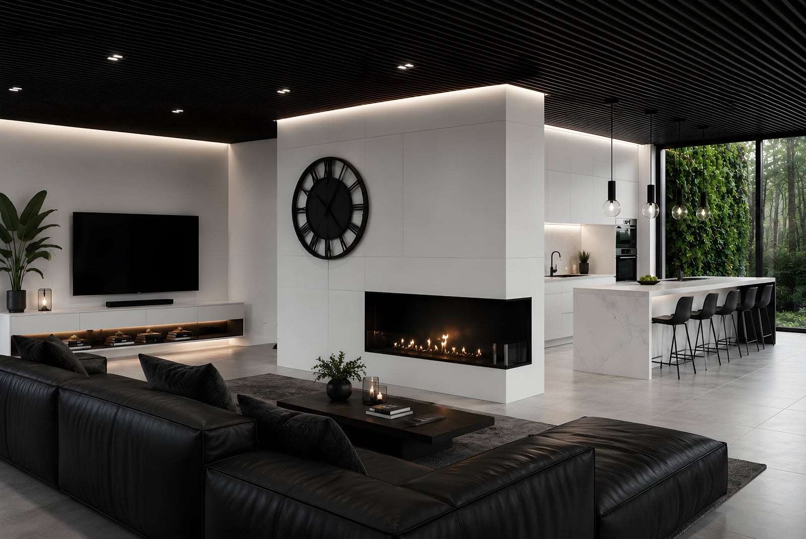 Base Right Built-in Corner Fireplace 130 cm