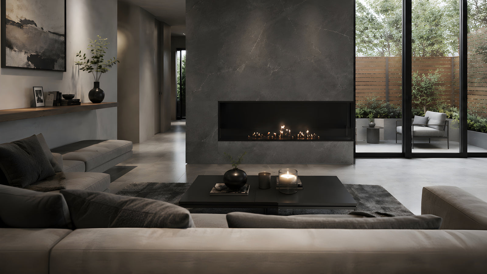 Base Right Built-in Corner Fireplace 150 cm