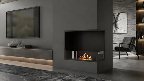 Base Right Built-in Corner Fireplace 60 cm