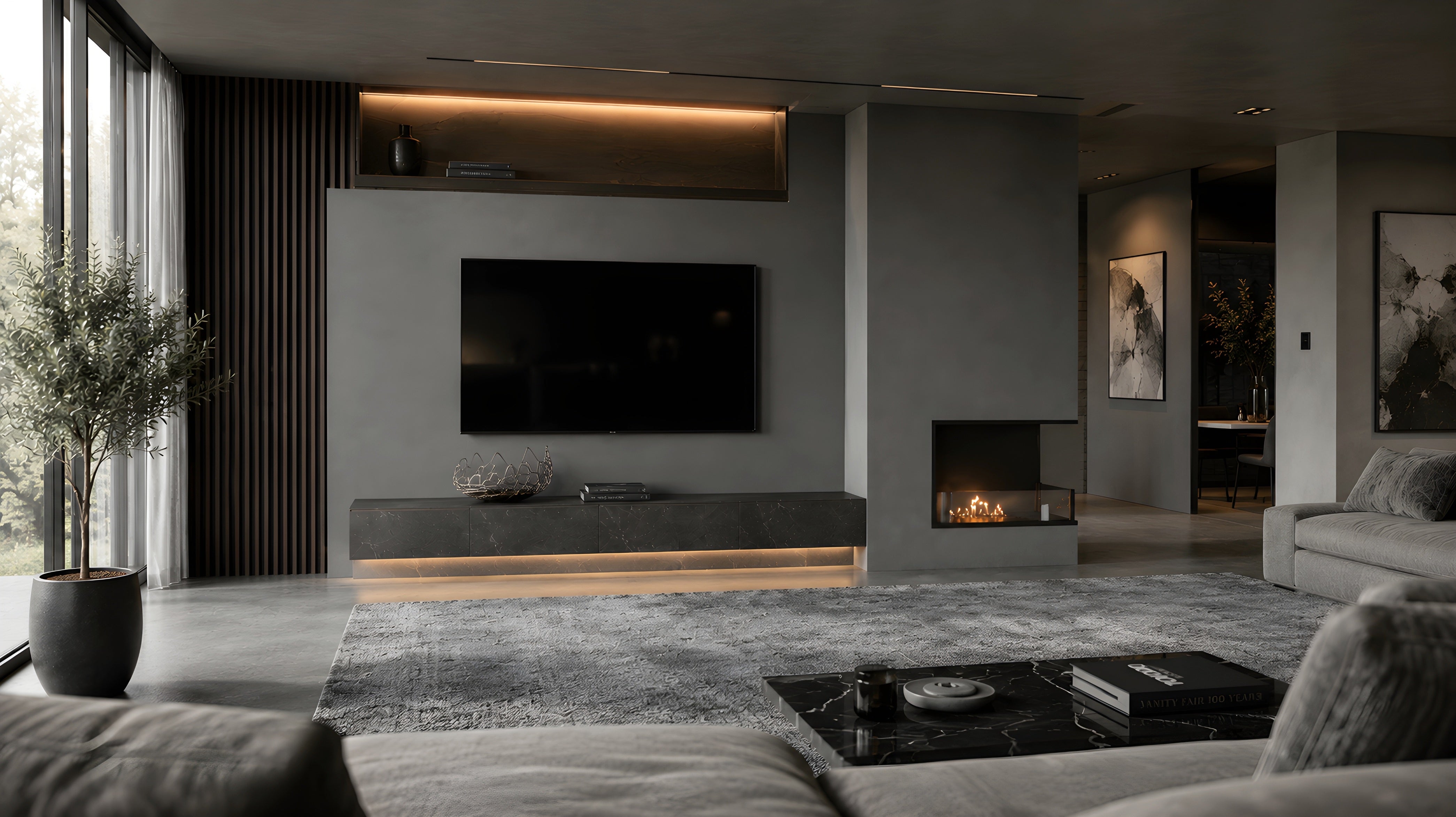 Image of Base Right Built-in Corner Fireplace 60 cm