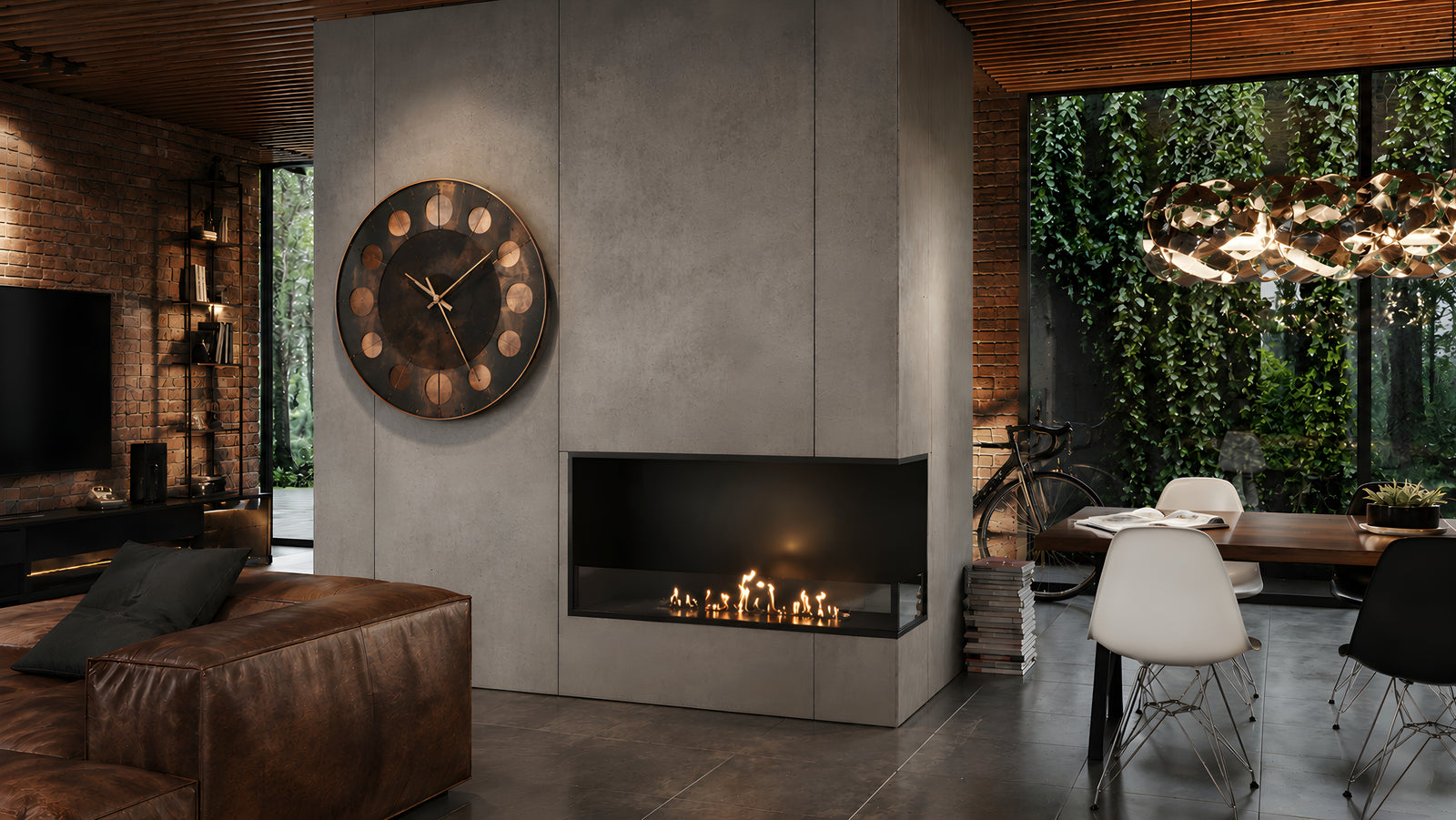 Base Right Built-in Corner Fireplace 80 cm