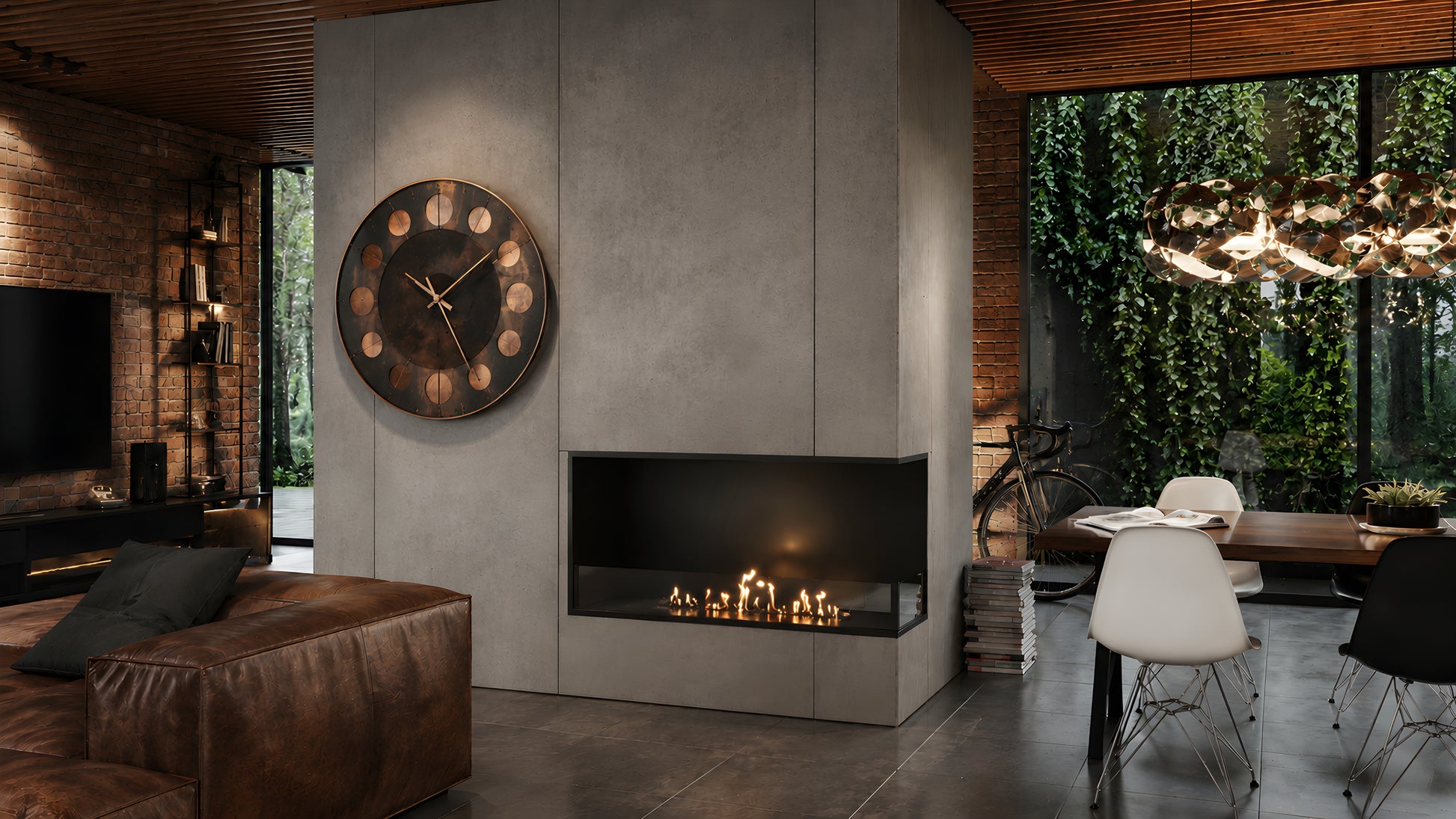 Base Right Built-in Corner Fireplace 80 cm