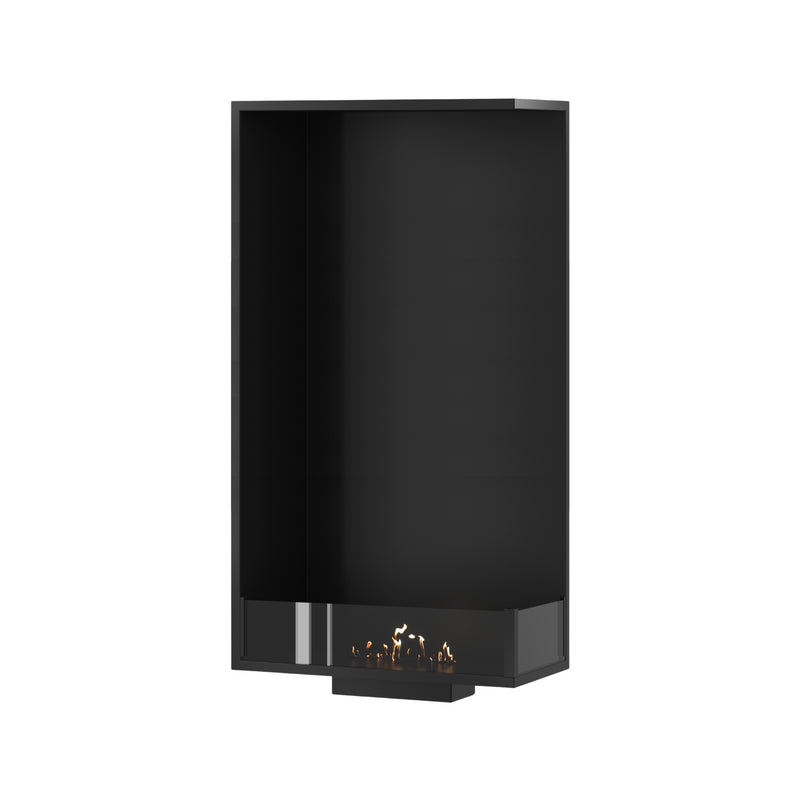 Base Right Vertical Built-in Corner Fireplace 60 x 140 cm